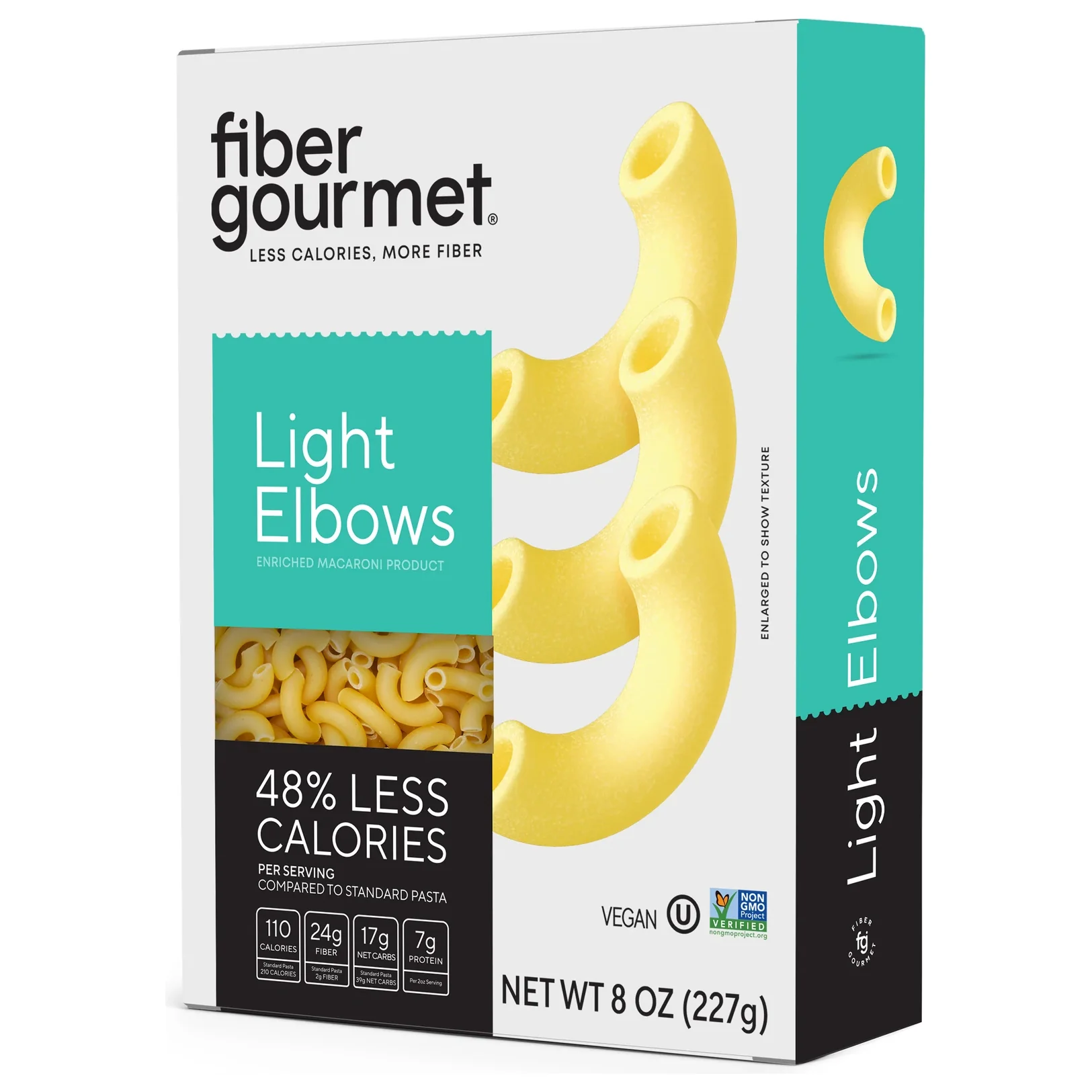 Fiber Gourmet - High Fiber Light Pasta - Elbows ** Case of 12 ** (227g per box) - Image 3