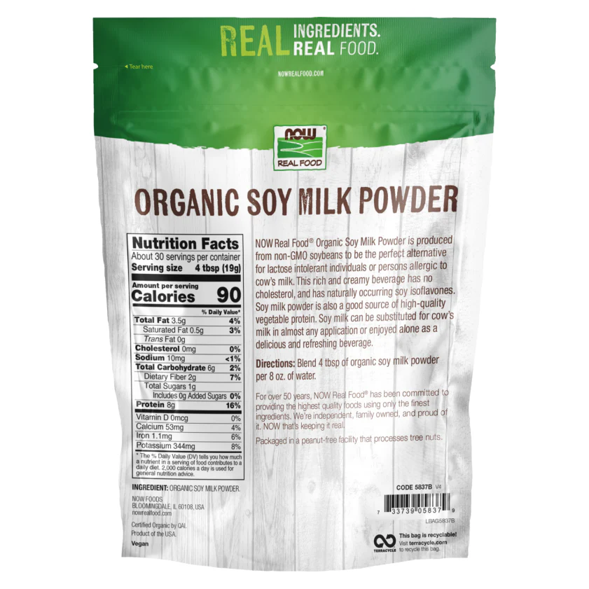Now - Organic Soy Milk Powder - 20oz - Image 2